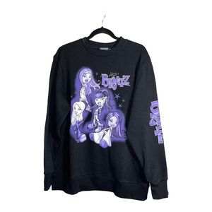 NWOT BRATZ Black Graphic Oversized Pullover Sweatshirt Sz Small